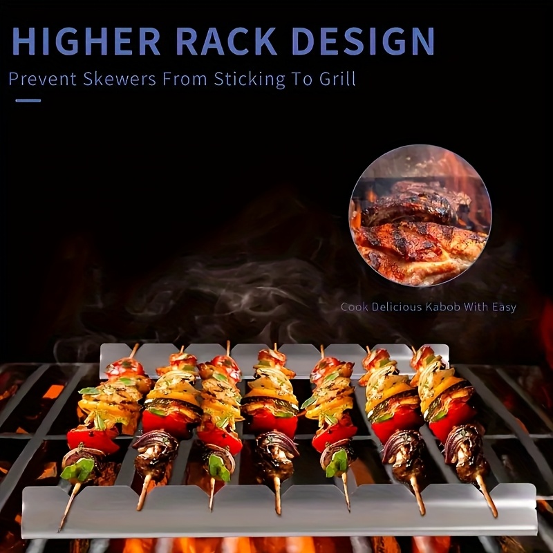 2 個ケバブラックケバブスタンド串ホルダーユニバーサルバーベ - Camping Cooking Utensil Holder のレビューと価格