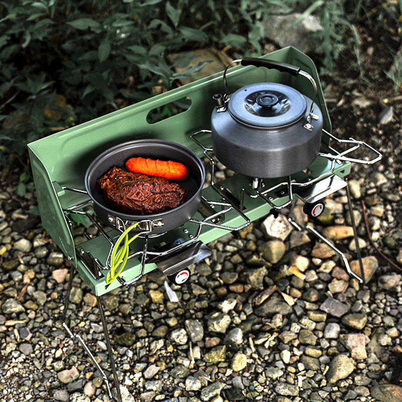 ポータブルガスストーブ アウトドア ポータブル分割式ストーブ - Camping Double Cooking Stove のレビューと価格