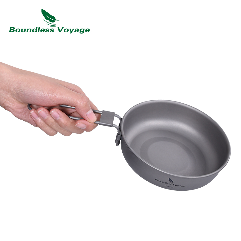 折りたたみ式ハンドル付き超軽量チタンフライパン,屋外キャンプ - Camping Cooking Survival のレビューと価格