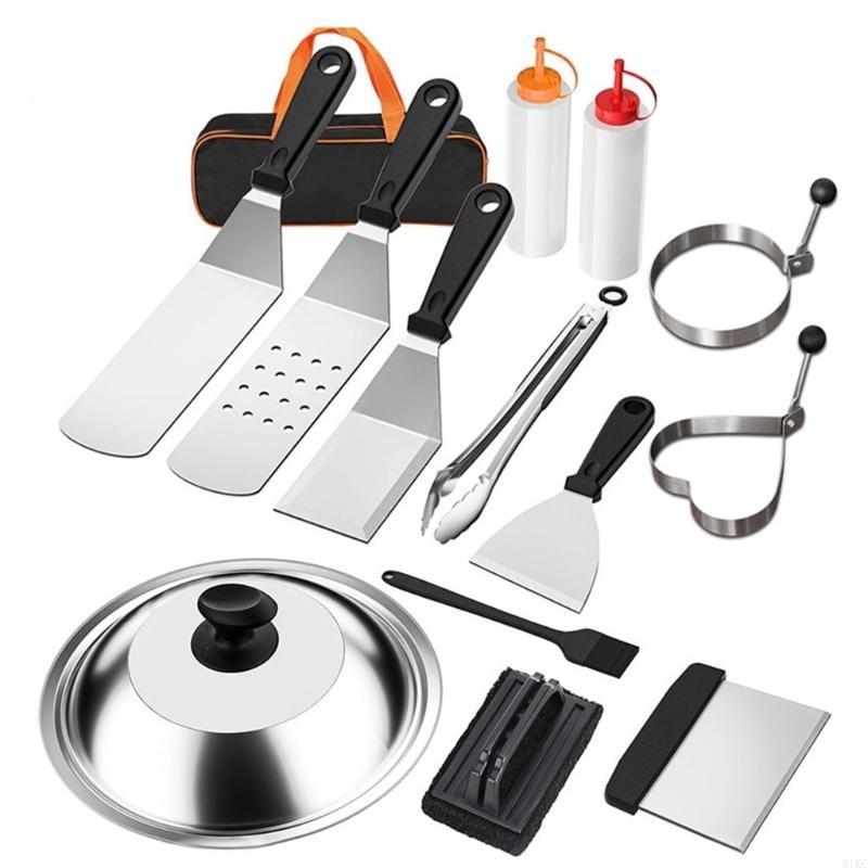 14 個グリドルアクセサリーキットフラットトップグリドルツー - Camping Cooking Flat Top のレビューと価格