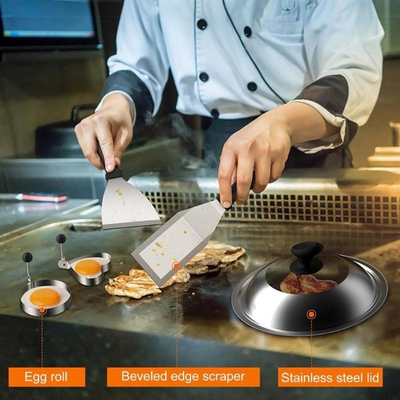 14 個グリドルアクセサリーキットフラットトップグリドルツー - Camping Cooking Flat Top のレビューと価格