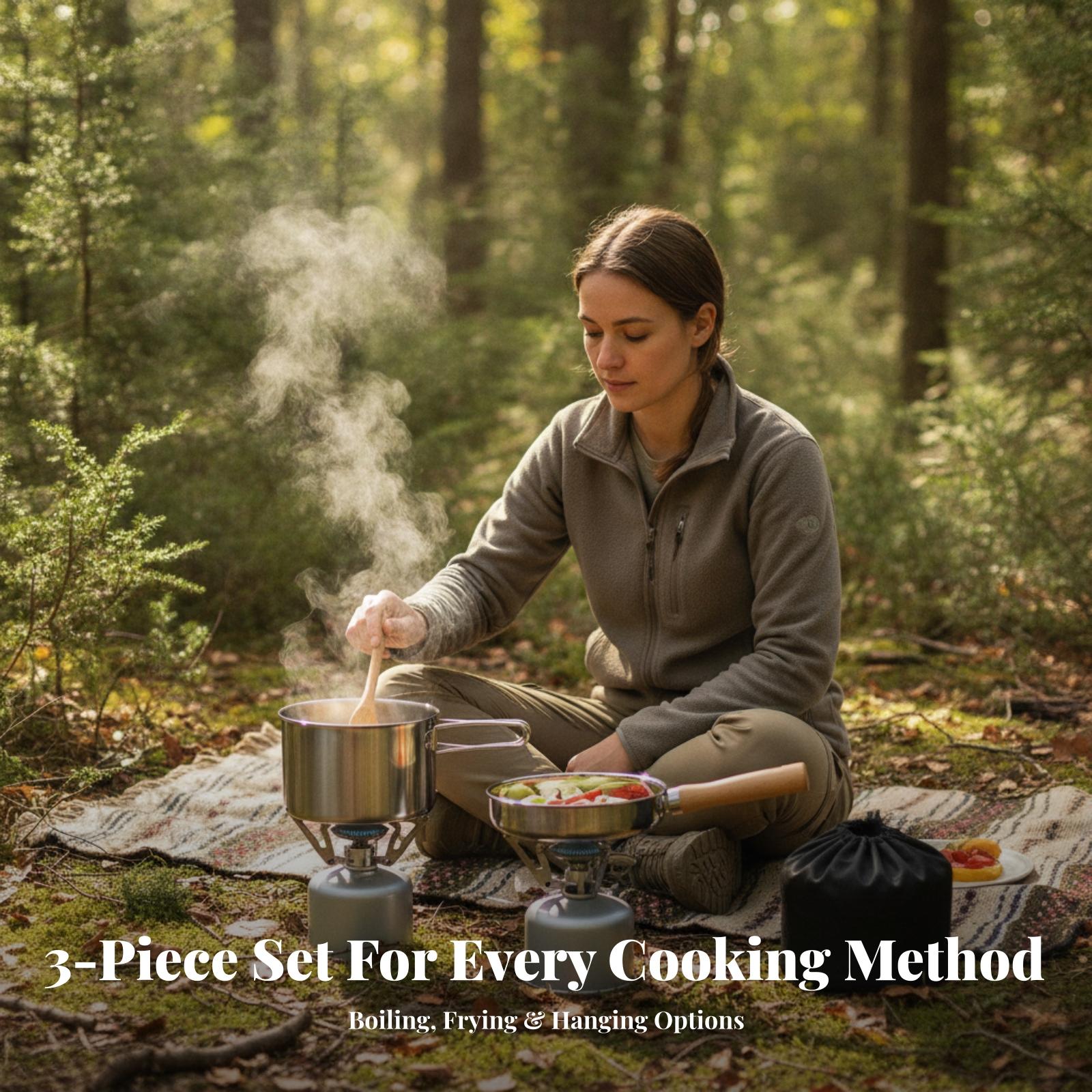 屋外用調理鍋。304ステンレス製で、水を沸かしたり、料理を炒 - Camping Cooking Kettle のレビューと価格