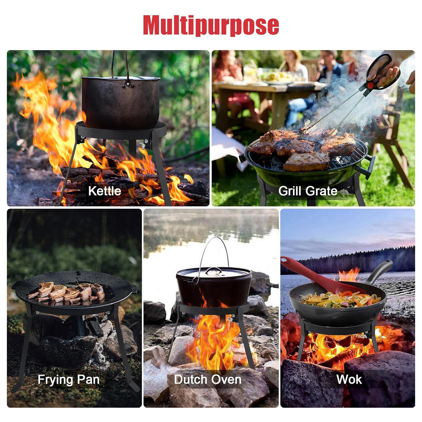 折りたたみ式キャンプファイヤー用三脚鉄製ポータブルグリルスタ - Camping Outdoor Cooking Equipment のレビューと価格