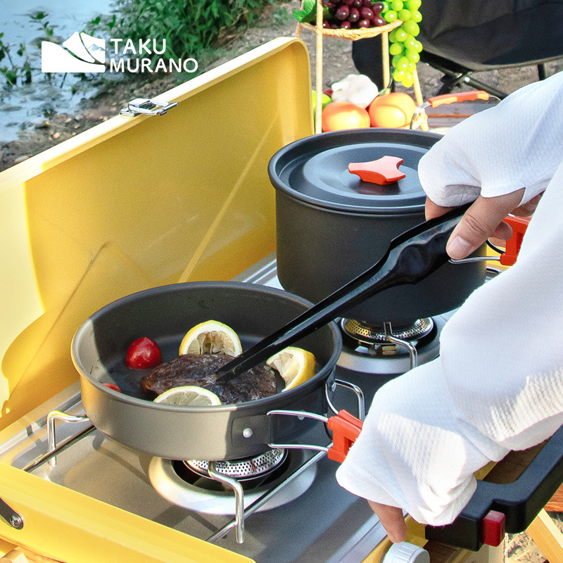 キャンプ用調理器具セット アウトドアクッキング 超軽量アルミ - Camping Cooking Set For 4 のレビューと価格