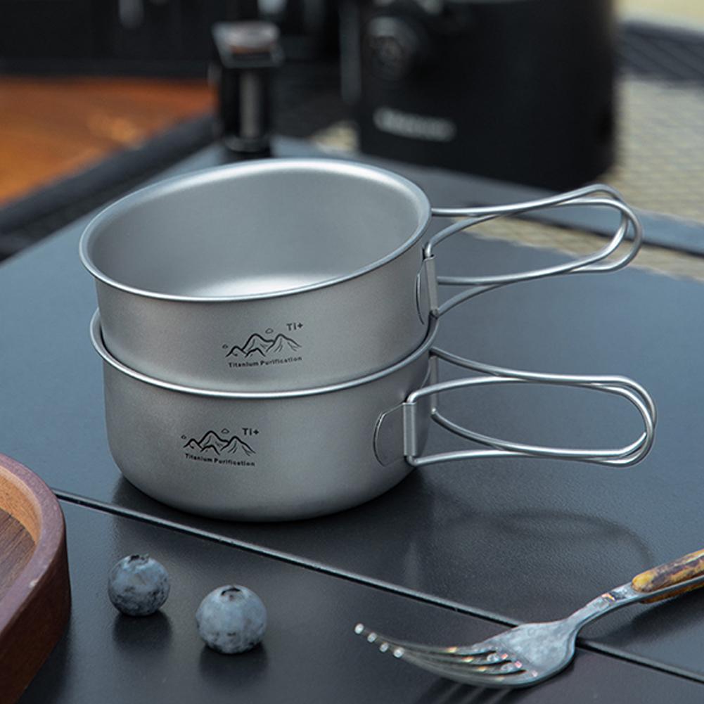 超軽量チタン製バックパッキング調理器具、持ち手付きポータブル - Camping Cooking Gadgets のレビューと価格