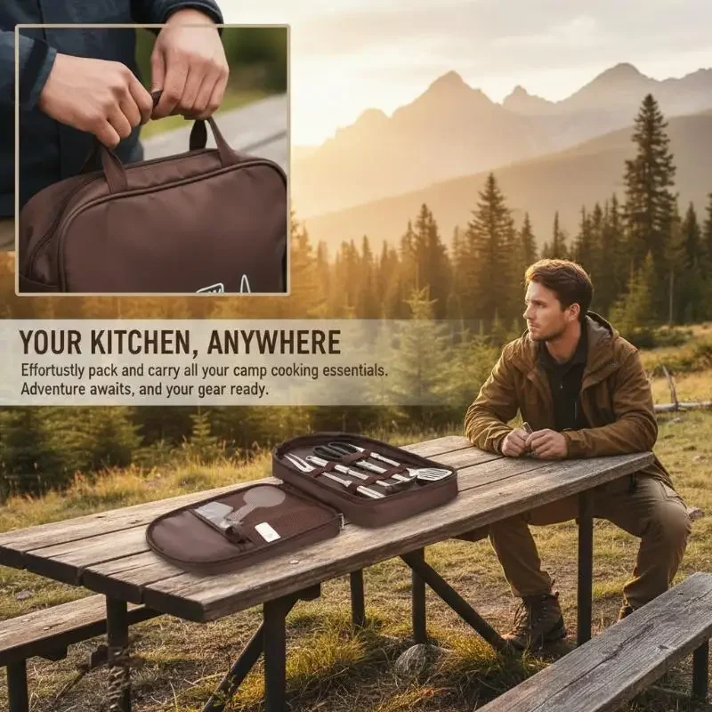 ハイキング用キッチン用品収納、持ち運び可能なアウトドア調理器 - Camping Cooking Utensils Storage のレビューと価格