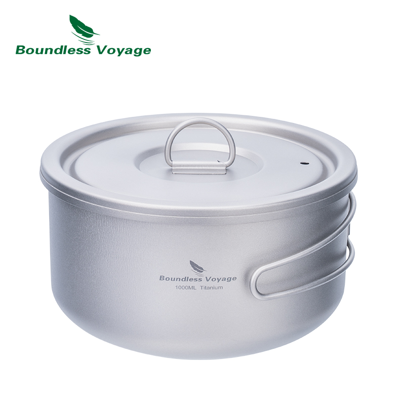 ふた付きのキャンプ用チタンポット,超軽量,屋外料理,単層,弁 - Camping Cooking Gadgets のレビューと価格