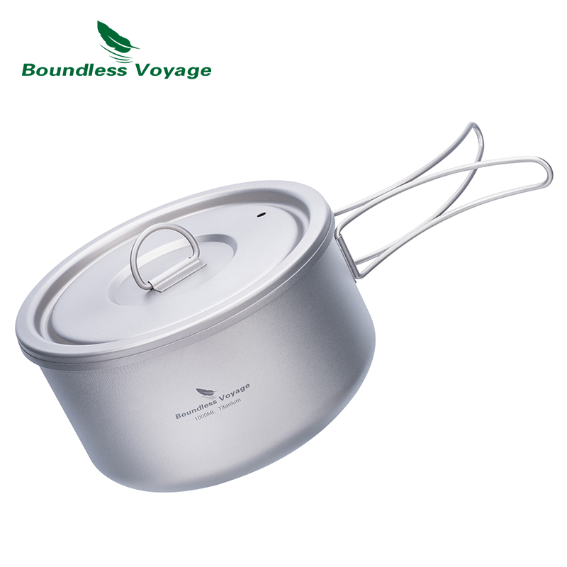 ふた付きのキャンプ用チタンポット,超軽量,屋外料理,単層,弁 - Camping Cooking Gadgets のレビューと価格