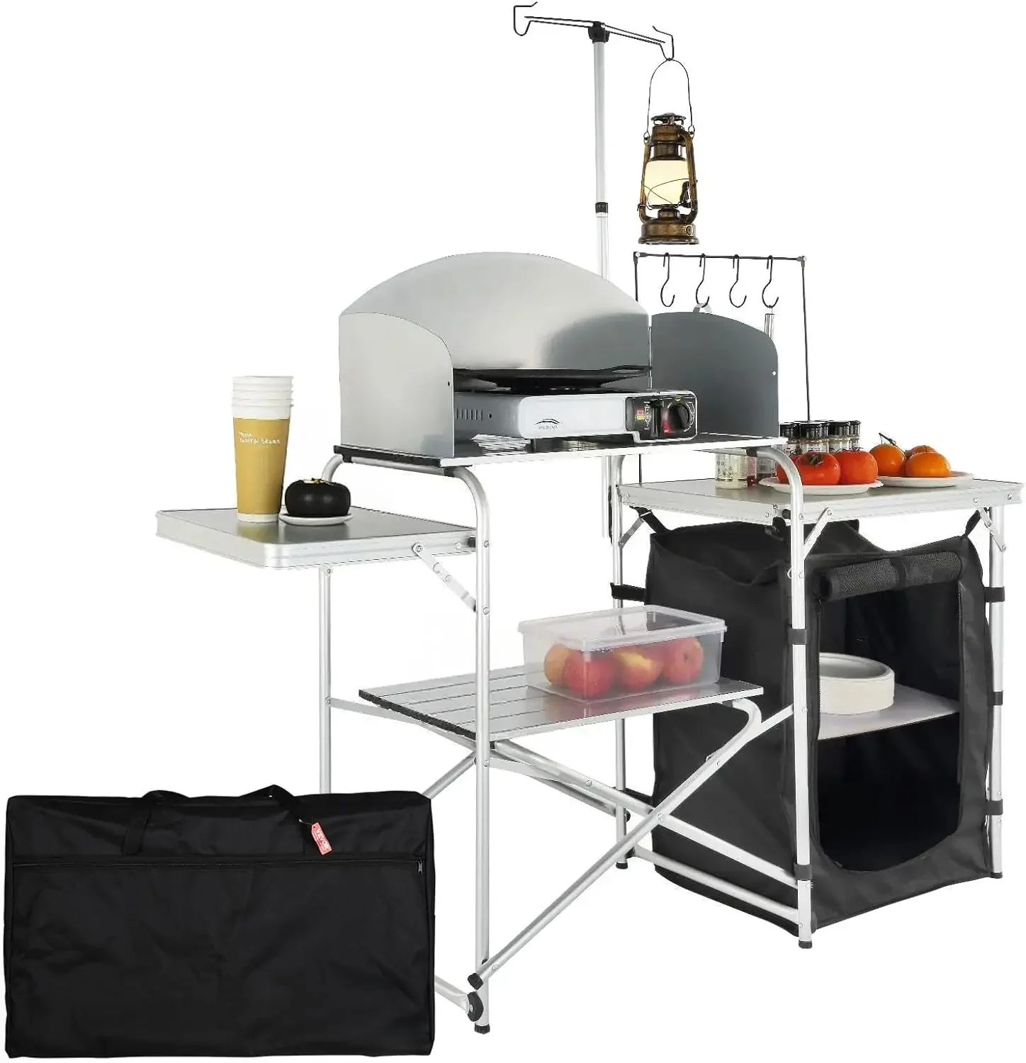 キャンプ用キッチンテーブル、折りたたみ式屋外調理台、収納キャ - Camping Cooking Cupboard のレビューと価格