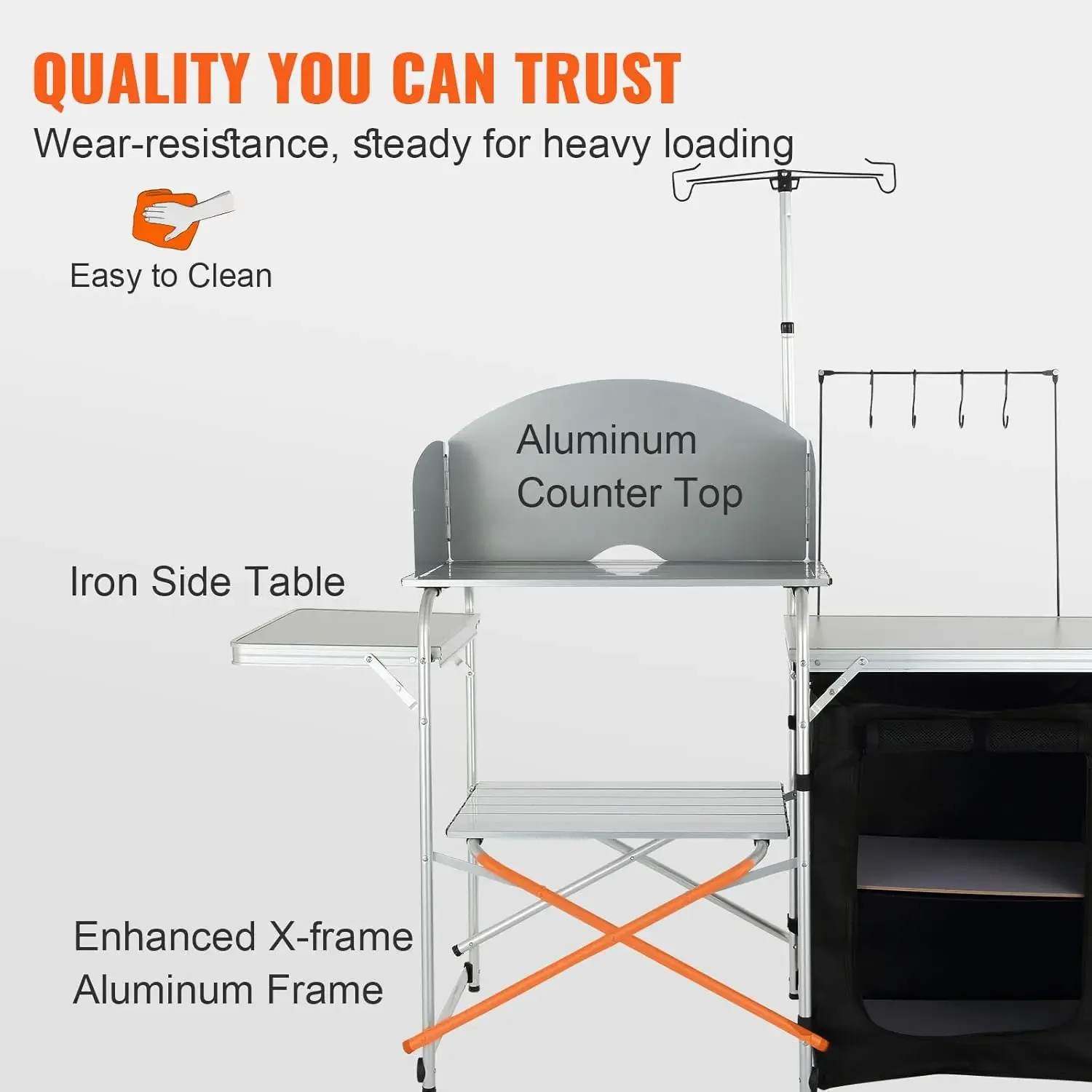 キャンプ用キッチンテーブル、折りたたみ式屋外調理台、収納キャ - Camping Cooking Cupboard のレビューと価格