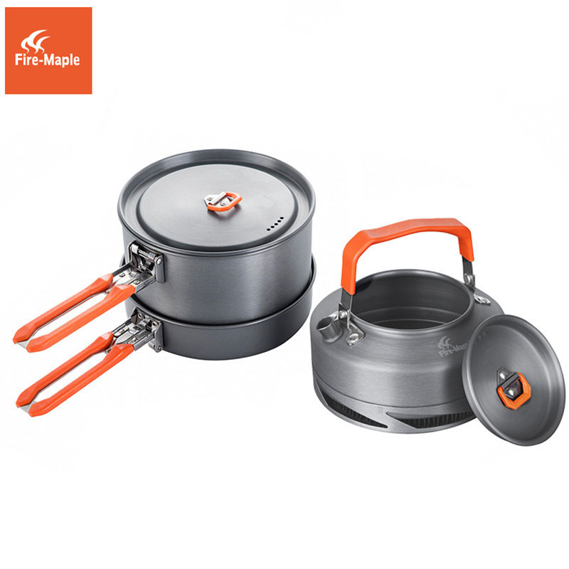 Fire Maple器具ハイキング調理セット熱交換器ポットパ - Quechua Camping Cooking Set のレビューと価格