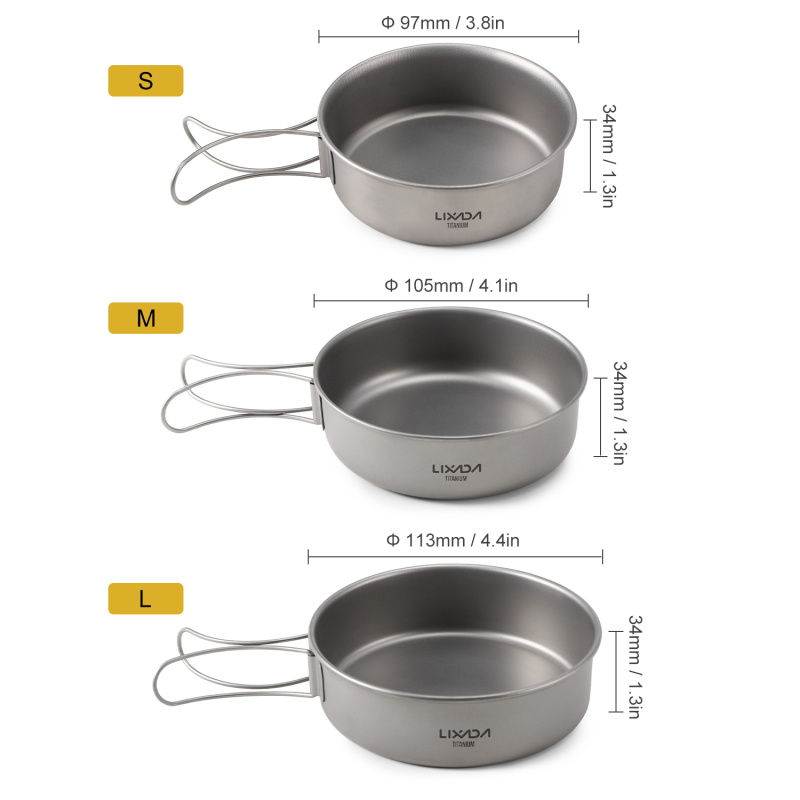 Lixada-超軽量チタンボウル、ディナーボウル、フライパン - Camping Cooking Tray のレビューと価格