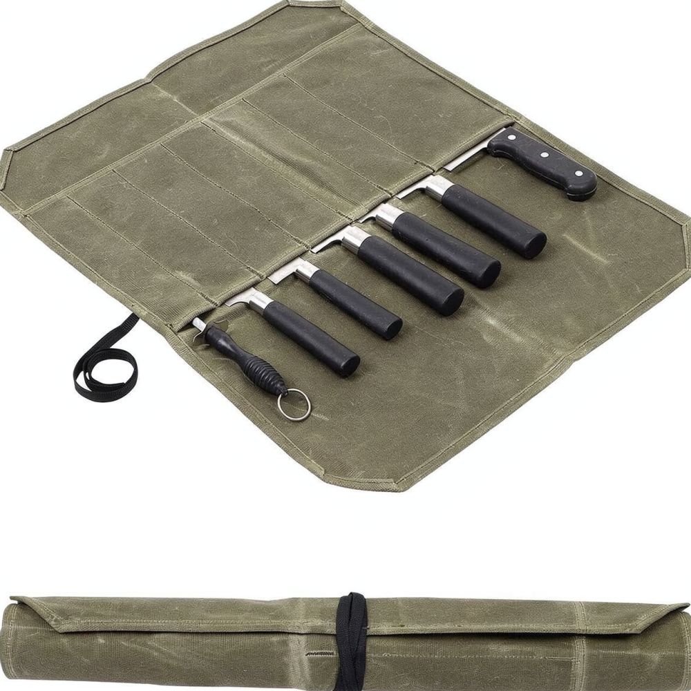 キャンプ用調理器具収納バッグ、ワックス加工キャンバス製、ロー - Camping Cooking Utensil Holder のレビューと価格