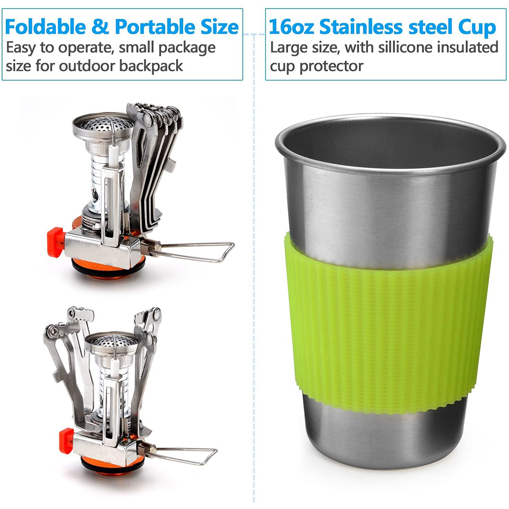 キャンプ調理器具キット ストーブ付き アウトドアクッキングセ - Camping Cooking Essentials のレビューと価格