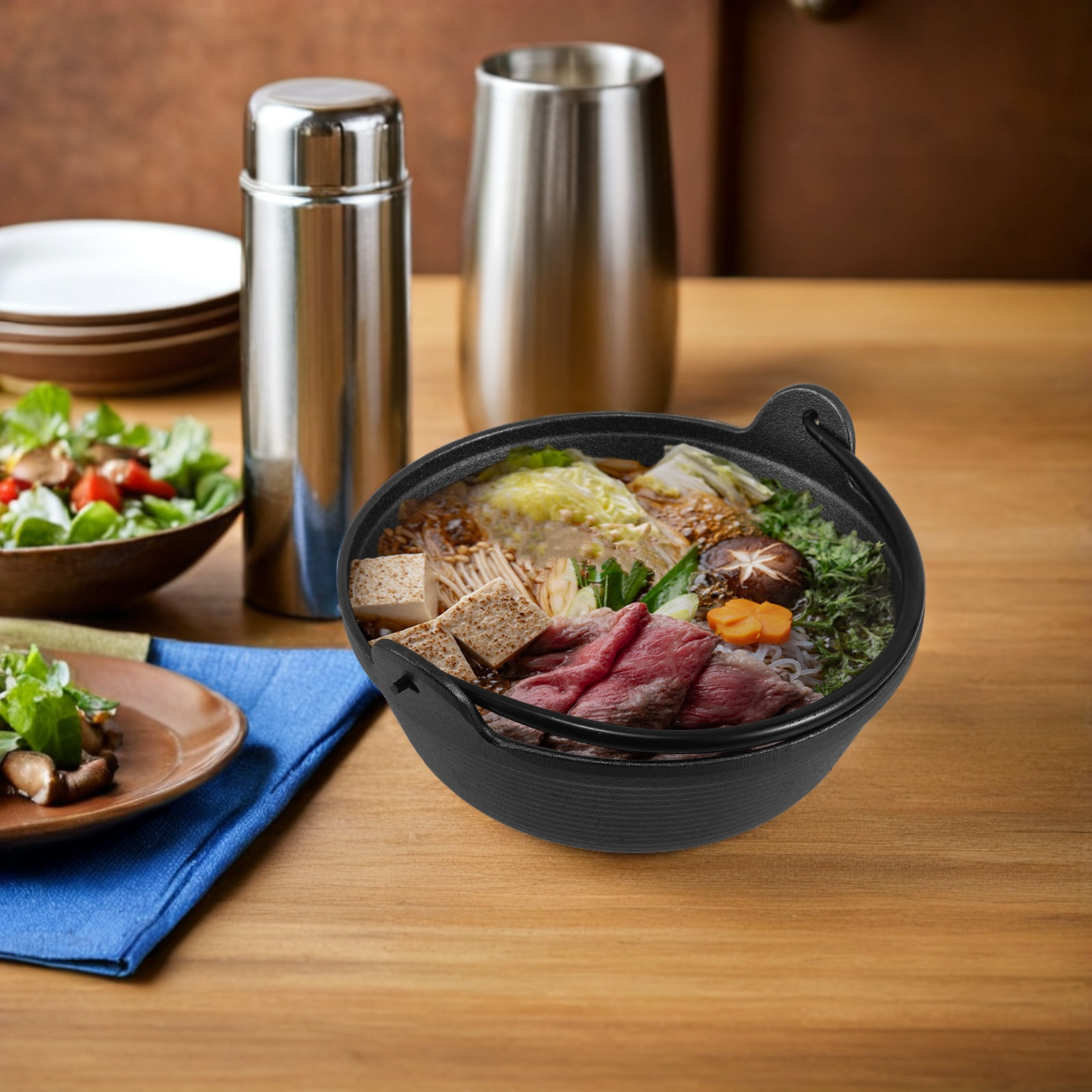 日本の伝統的なデザインの鋳鉄製「スキヤ」鍋。屋外でのキャンプ - Japanese Camping Cooking のレビューと価格