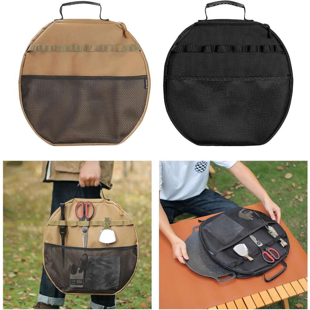 グリルパン収納バッグ、フライパンとグリドル用ポータブルポーチ - Camping Cooking Survival のレビューと価格
