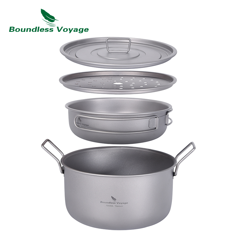 無限の航海-多機能調理鍋、チタン蒸し器、スープ鍋、蓋付きフラ - Camping Cooking Unit のレビューと価格