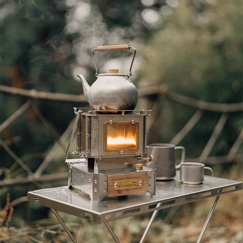 ヴィンテージスタイルのキャンプストーブ、二重芯のポータブルヒ - Camping Double Cooking Stove のレビューと価格